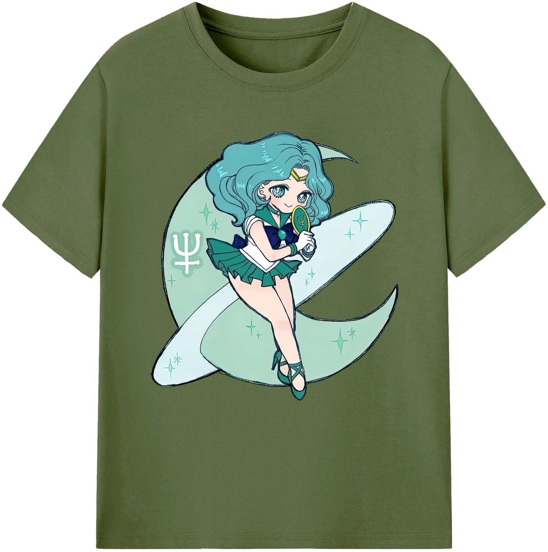 （画像用） 美少女戦士セーラームーン 海王 みちる（かいおう みちる） Sailor Moon Kaiou Michiru 綿100％半袖Tシャツ（フロントプリント）